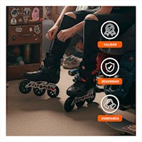Calzado Patines Lineal Pro Ollie Rojo y Negro T41 para Patinaje Moderno Y+Papel Regalo